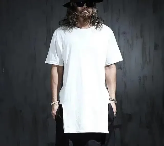 XS-6XL 2025 мужская одежда парикмахер GD Walk Show оригинальная летняя тонкая футболка с короткими рукавами сценические костюмы певицы