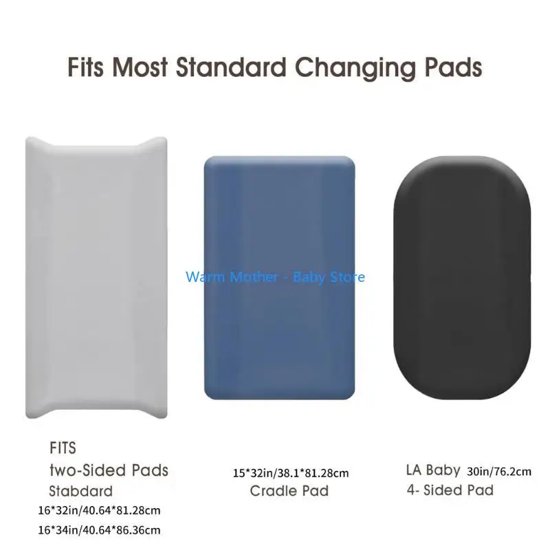 3 قطع من غطاء وسادة تغيير الحفاضات الناعمة والمسامية المصنوعة من الألياف الدقيقة لطاولة تغيير الحفاضات 57QE