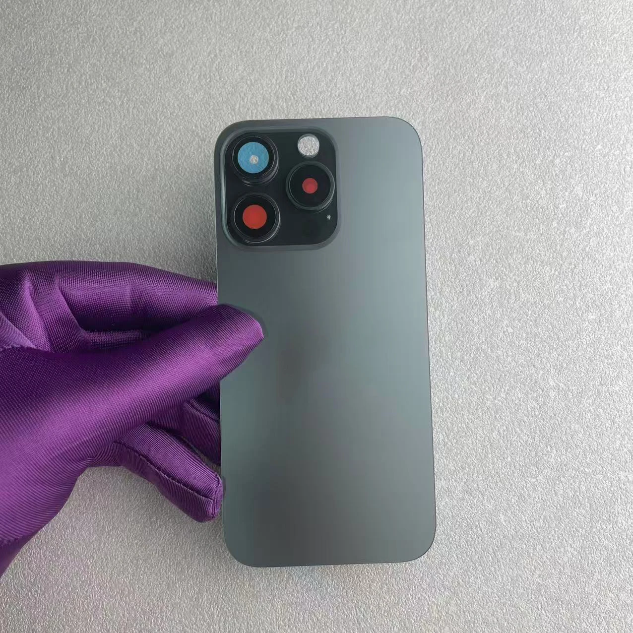 1 Stück Rückglas für iPhone 15 Pro/15 Pro Max, Rückglasplatte, Akkuabdeckung, Ersatzteile, Rückgehäuse mit Kameralinse – Detail 5