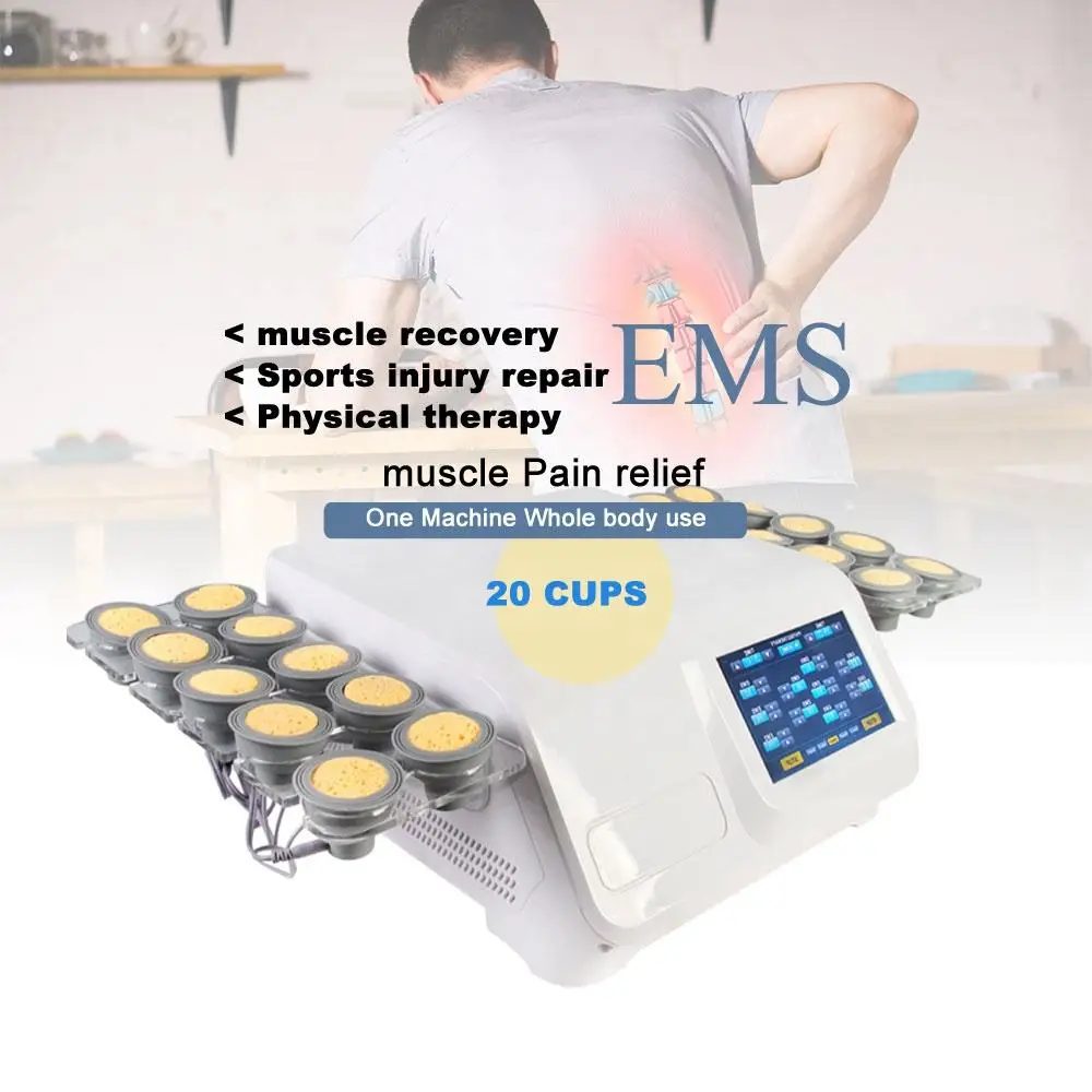 

Pain Relief 20 Vacuum Cup Massager Portable Exercise Recovery Muscle Growth Full Body Ems Electric Muscle Stimulator Machine