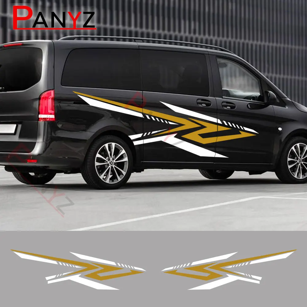 2Pcs/Lot Car Stickers For Mercedes Benz Vito V Class Viano W447 W639 W638 Camper Van Graphics Vinyl Decals Tuning Accessories