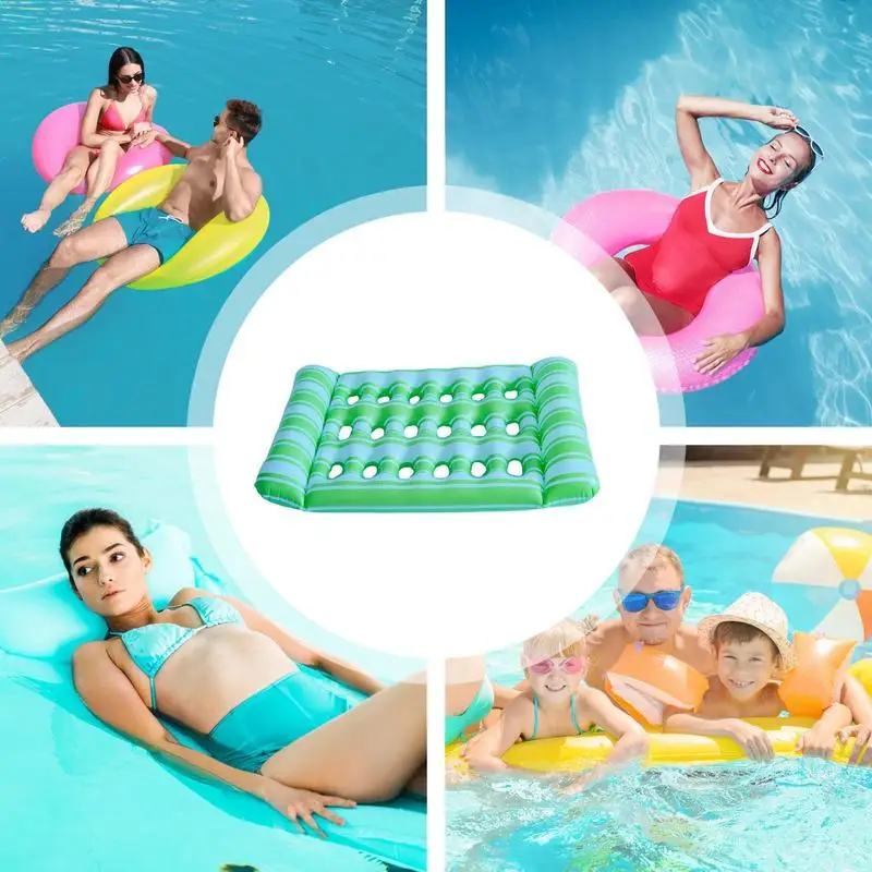 Flotadores inflables para piscina de adultos, flotador de agua de PVC grueso, diseño ergonómico, soporte fuerte y cómodo