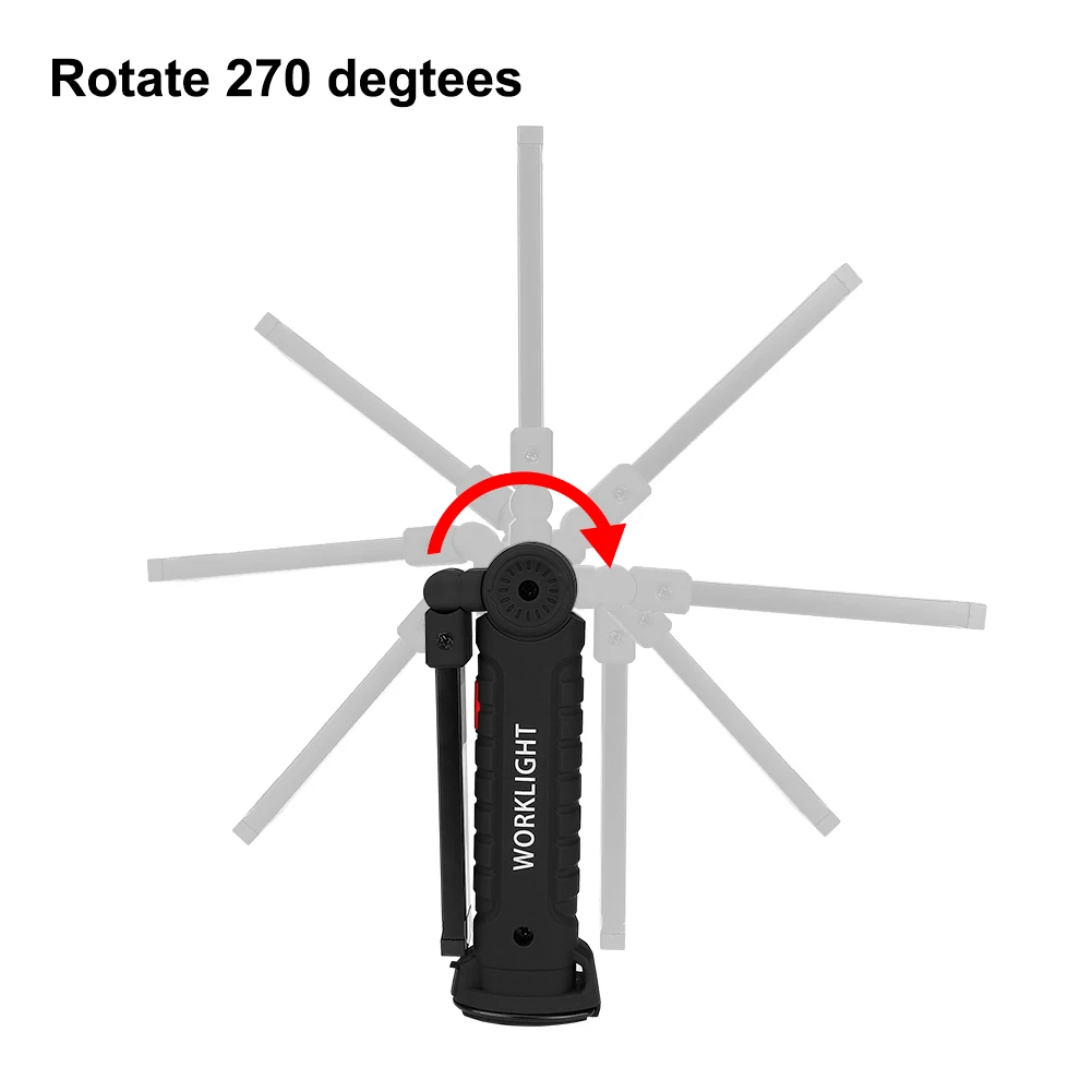 New Portable COB LED Flashlight USB Rechargeable Work Light Magnetic Lanterna Hanging Lamp with Built-in Battery Camping Torch