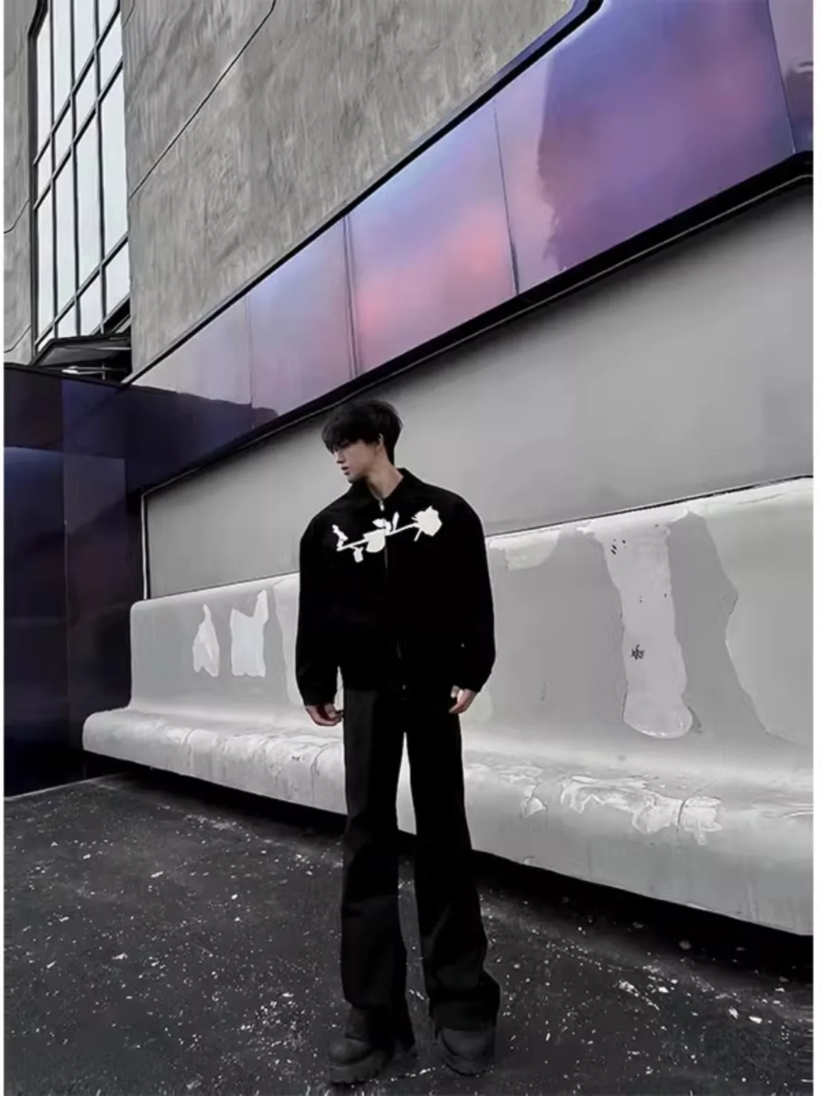 

Cleanfit k Rose Pilot Jaet Men's Trendy Brand Early Autumn Outerwear American Retro Loose Baseball orm Long Sve