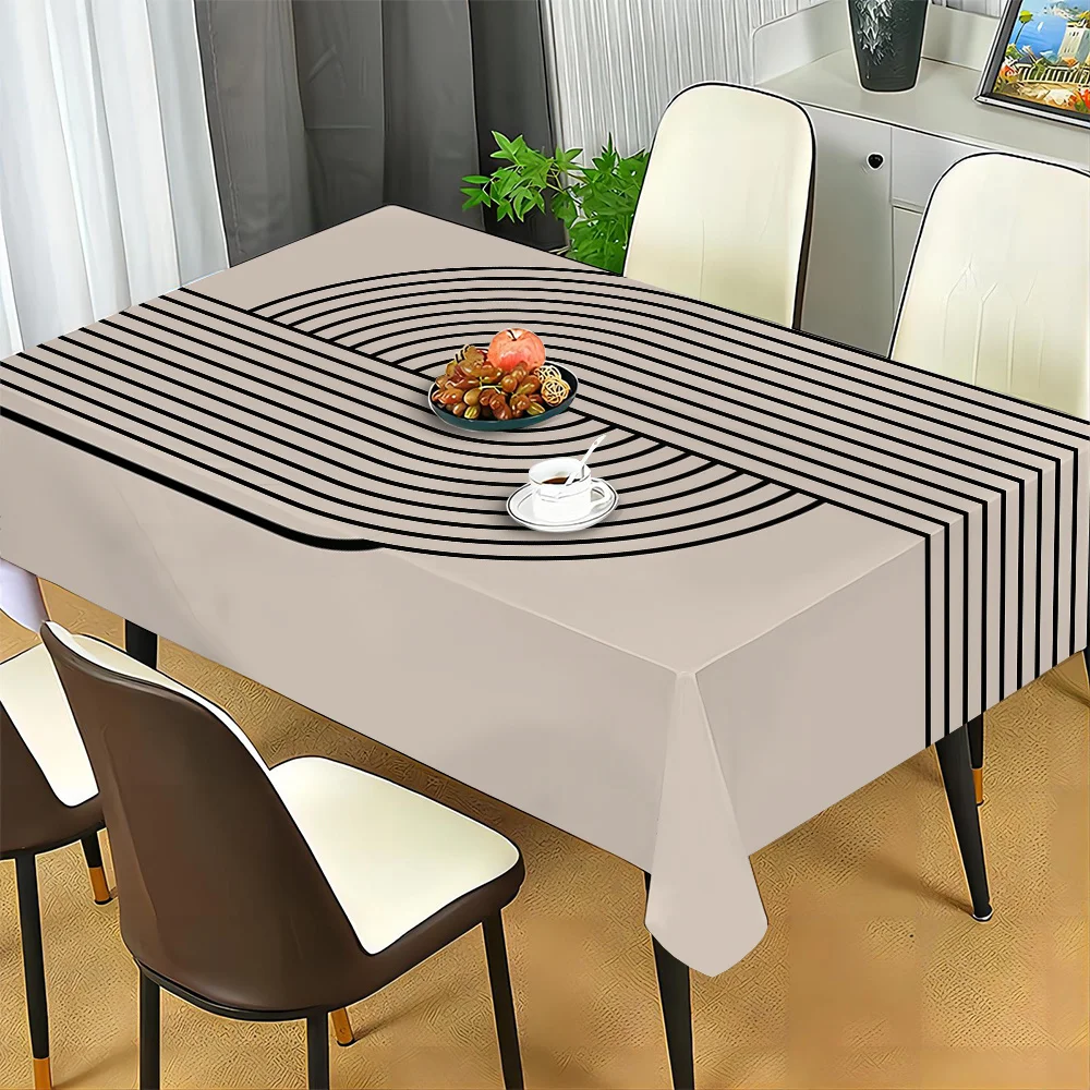 JIT + 1pc polyester tablecloth, simple geometric pattern tablecloth, woven table cover, floral flower print tableclothzyc
