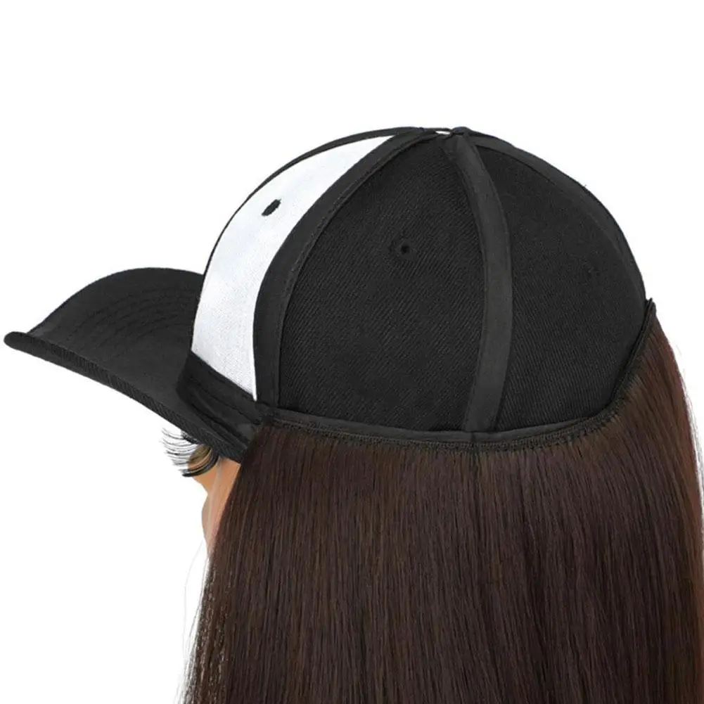 Perruques de casquette de baseball pour femmes, chapeau noir avec extensions de cheveux Bob, postiches synthétiques faites de rêves, perruque courte, casquettes réglables