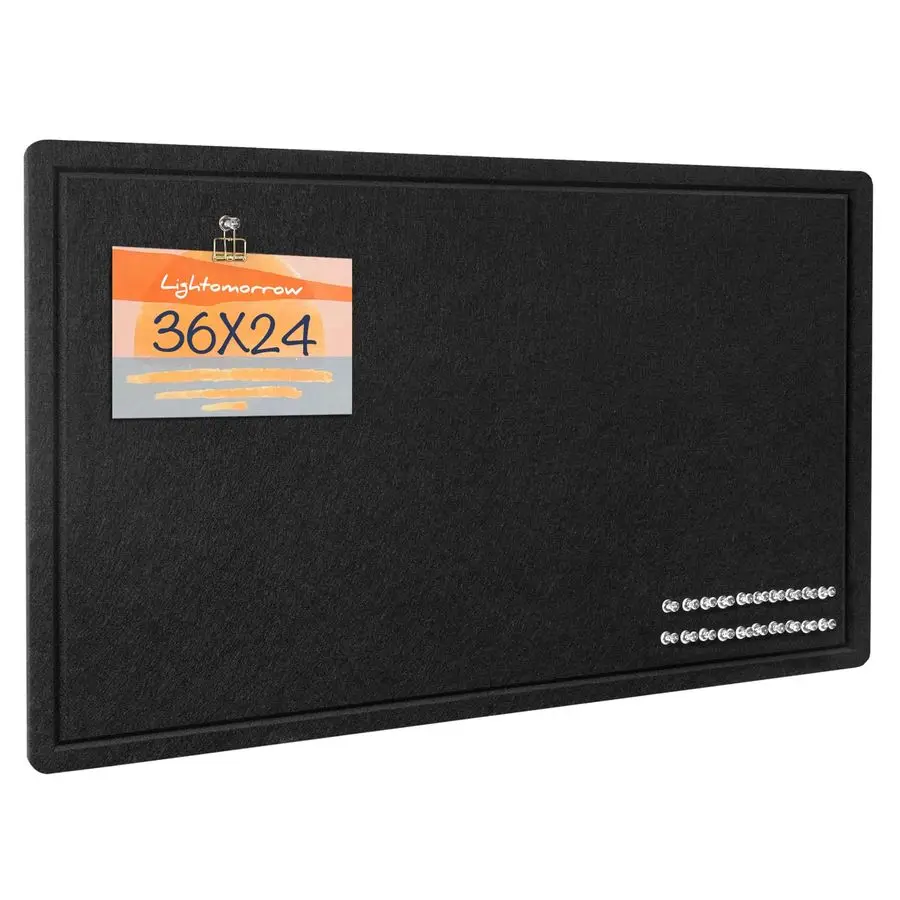 

Bulletin Board, 36 x 24 inches Felt Board Decorative Pin Board, Cork Board Alternative for Wall, 3 x 2 Foldable SelfAdhesive Vis