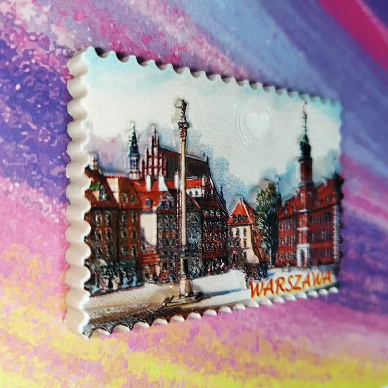 Warsaw, Poland Tourist souvenirs Construction stamps 3D stereo refrigerator sticker Home decor items Collection Arts and Crafts