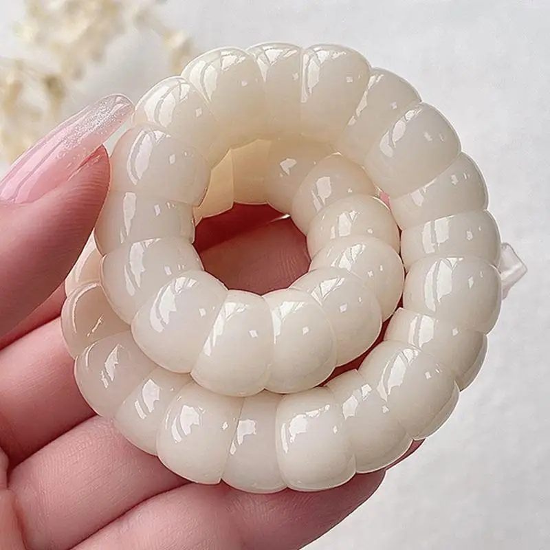 Pork Intestine White Jade Root Bracelet Female Pliable Temperament Crafts Student Bodhi Seed Cultural Artifact Praye