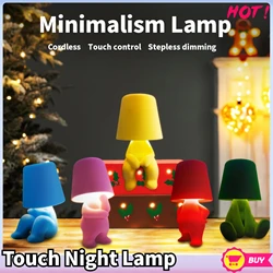 Touch Night Lamp Usb Led Lamp Cute Design Light Rechargeable Three Colors Lights Bedroom Portable Table Bedside Night Lamp ﻿