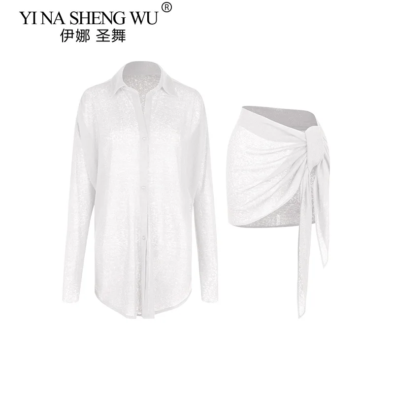 Loose Latin Dance Clothes Women White Black Long Sleeve Loose Shirt Skirt Training Clothes Latin Dance Cha Cha Samba Costume