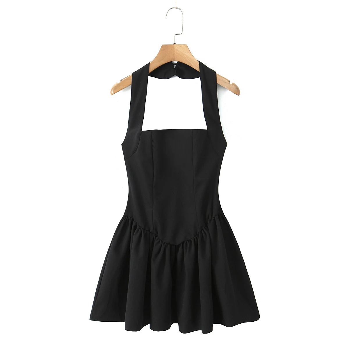 Solid Color Three-Dimensional Cutting Ballet Style Halter Neck Tutu Dress Summer Sleeveless Fashion Party Evening Dress