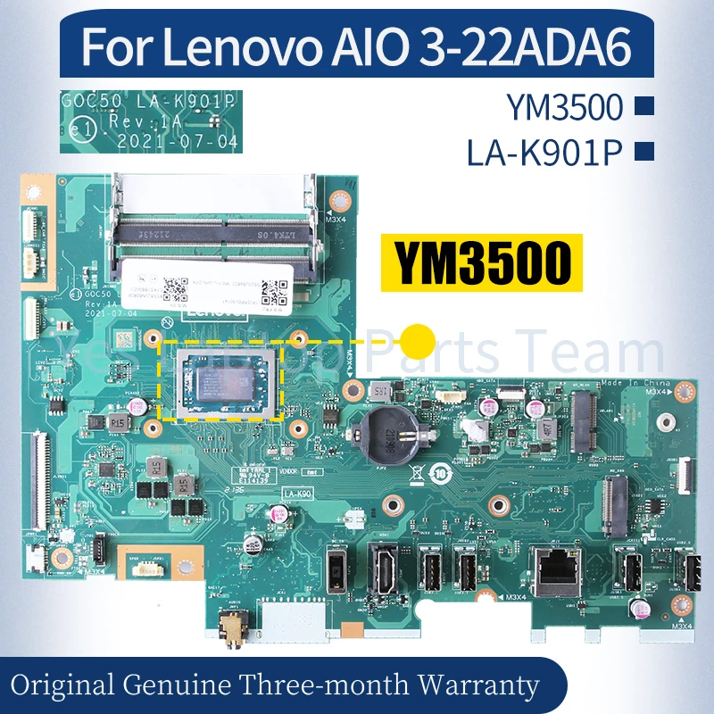 GOC50 LA-K901P For Lenovo AIO 3-22ADA6  Mainboard 5B20U54606 5B20U54602 YM3500 All-in-one Motherboard 100％ Tested