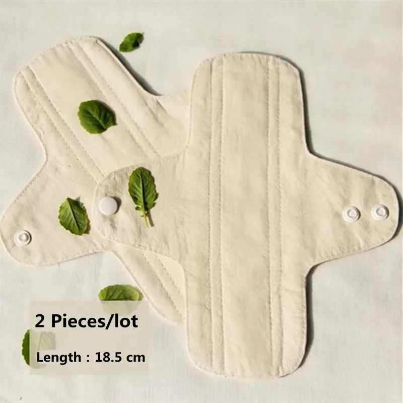 Breathable 18.5cm Reusable Menstrual Pads Women Sanitary Pads for Monthly Cotton Hygienic Towels Washable Panty Liners