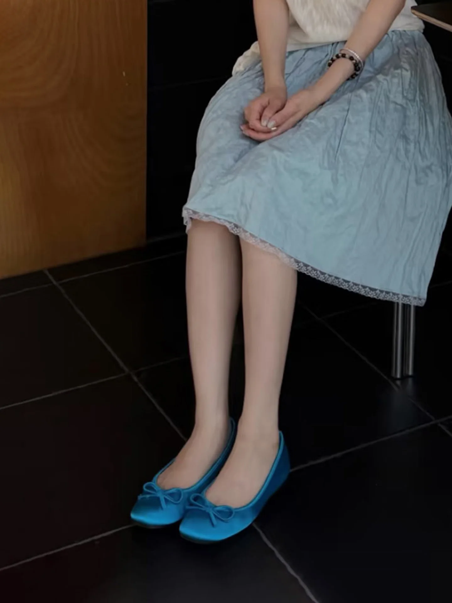 blue-bow-ballet-flats-women's-new-2026-satin-gentle-round-toe-low-cut-fashionable-flat-heels-korean-style-casual-shoes