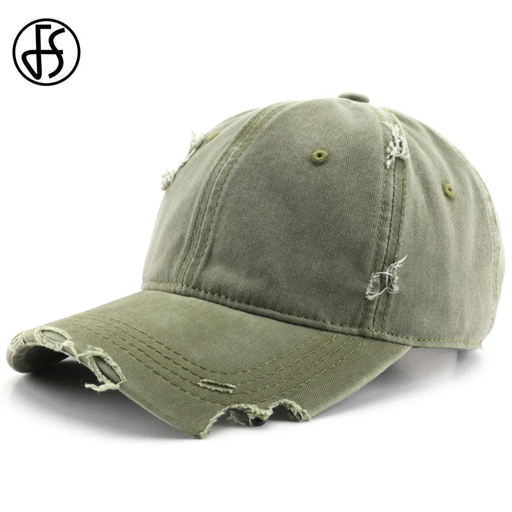 FS Washed Vintage Army Green Baseball Caps For Men High Quality Cotton Women Trucker Hat Street Snapback Cap Casquette Homme