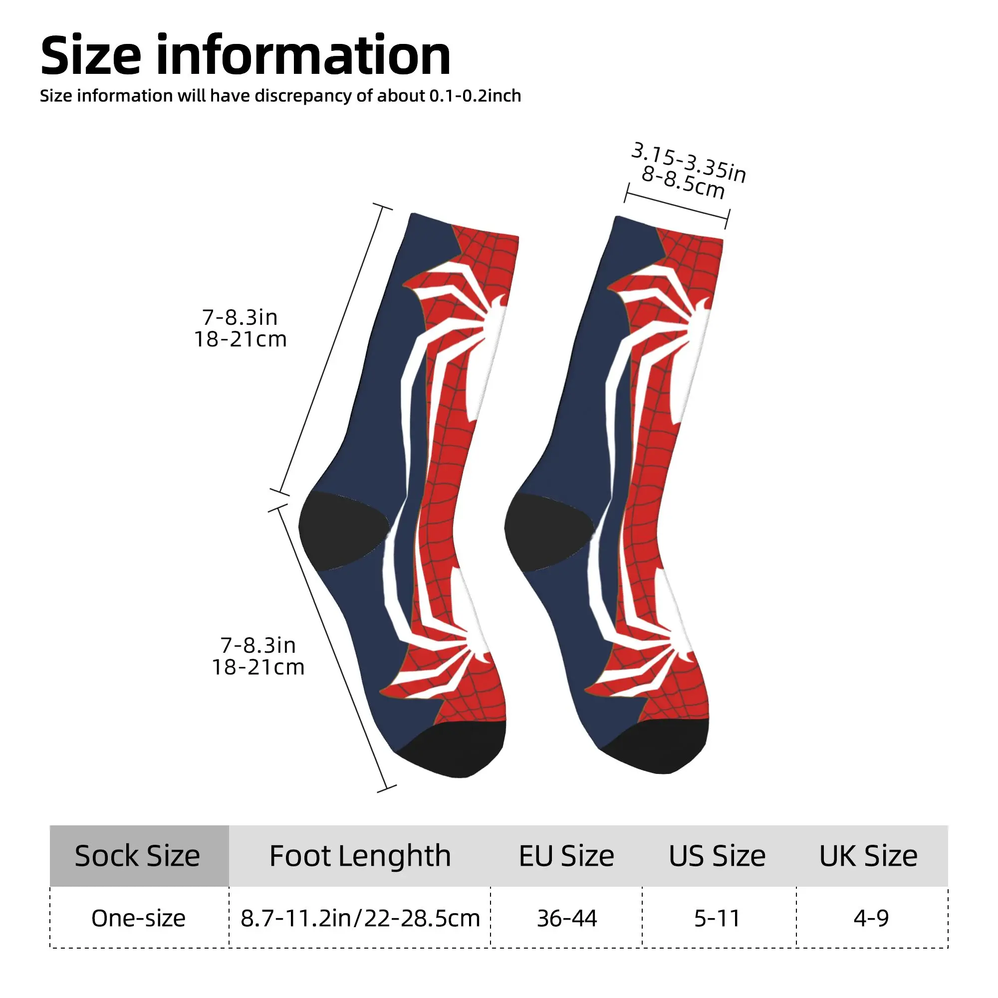 أنيمي الجوارب الرجال النساء البوليستر موضة سبايدرمانز الجوارب الجدة الربيع الصيف الخريف الشتاء الأوسط جوارب أنبوبية هدية #5