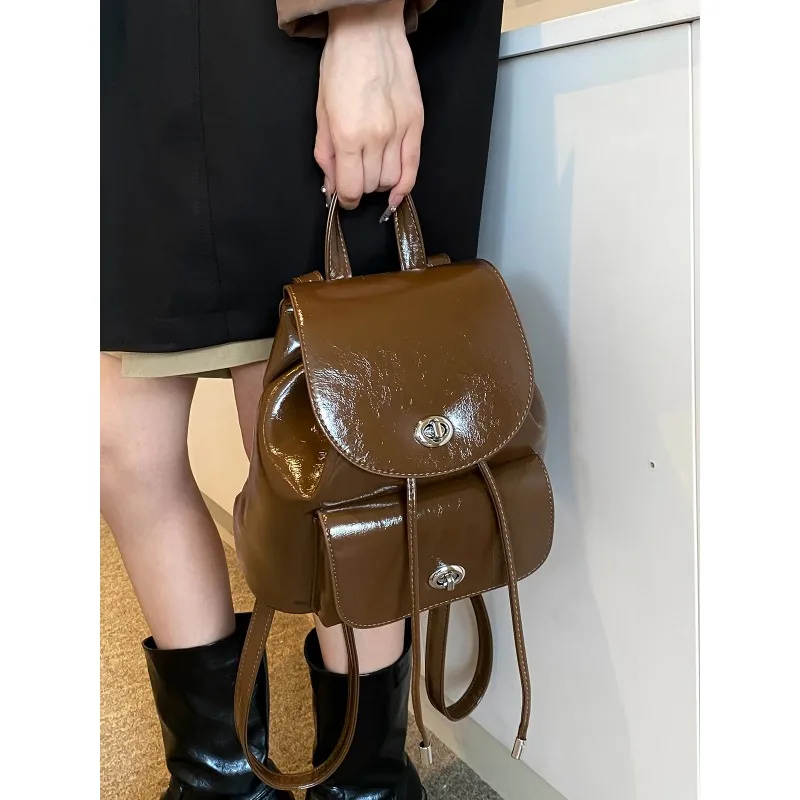 

Vintage Women's Mini Backpack 2025 New Fashion Travel Casual Shoulder Bag Waterproof Soft PU Leather Pure Color Backpack