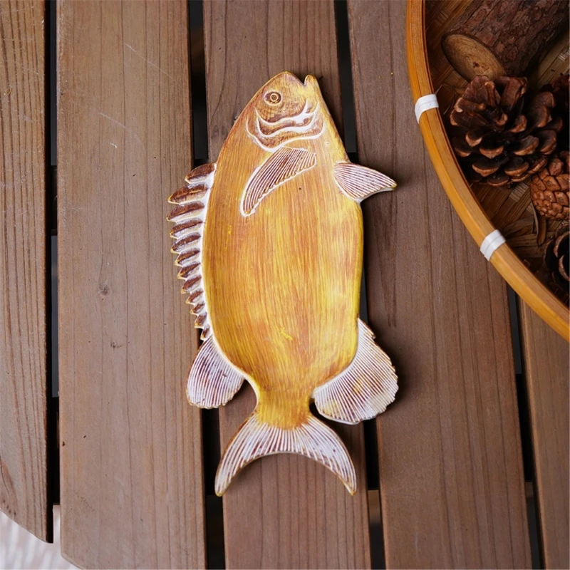 Decorative Fish Shaped Jewelry Holder Rustproof Tray for Rings Earrings Necklaces Fashionable Accessory Holder