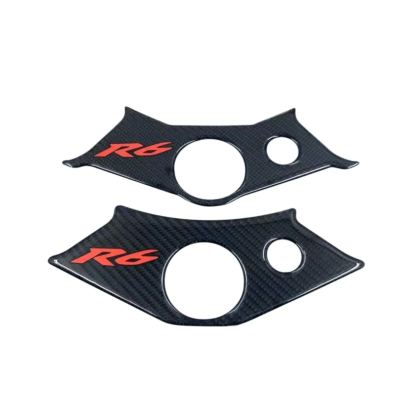 3D Motorcycle Carbon Fiber Pattern Top Triple Clamp Yoke Sticker Case for Yamaha YZF R6 YZFR6 YZF600 R6 1998-2005