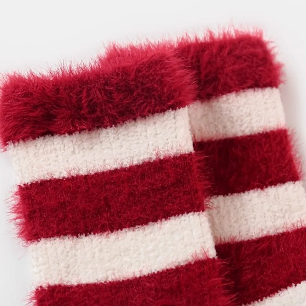 لطيف لينة السنة الجديدة الرضع الجوارب أفخم الأوسط أنبوب دافئ الأحمر الاطفال الجوارب الكرة شريط سميكة المخملية طفل الجوارب عطلة