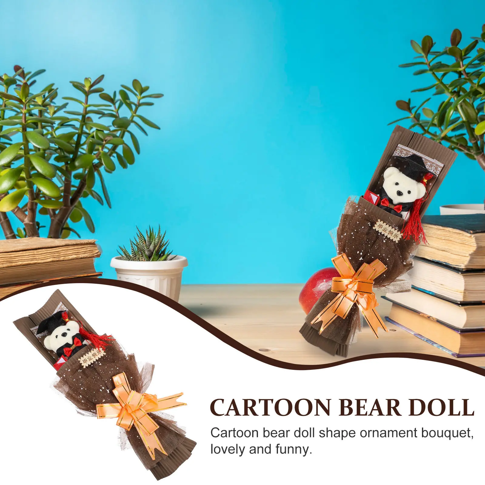 Graduation Bear Bouquet – Cute Bear-Shaped Ornament Decoration Gift for Graduates, Classmates & Commencement Party