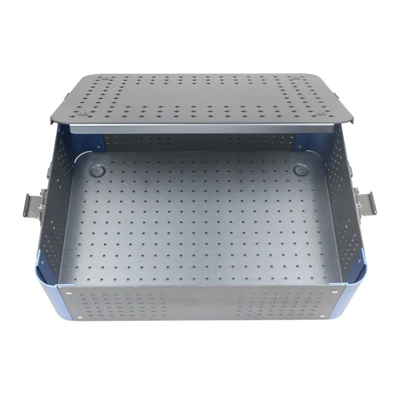 1pcs Sterilization Tray Case Box Aluminium Alloy Disinfection Box Without Silicone Mat