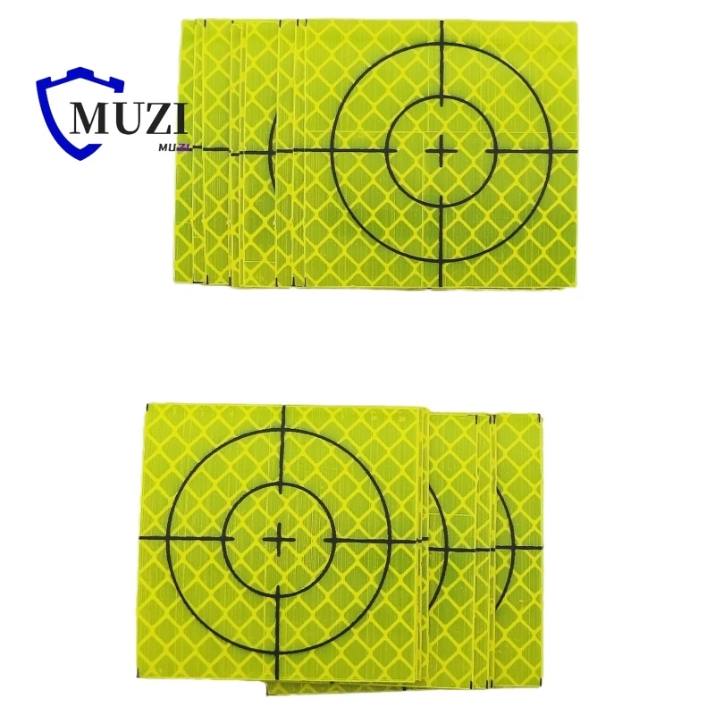 100 pz Formato 60mm 20 30 40 50 80mm Foglio Riflettore Per Stazione Totale Rilievo Geografia Fluorescente Verde Copriletto Adesivo Riflettente