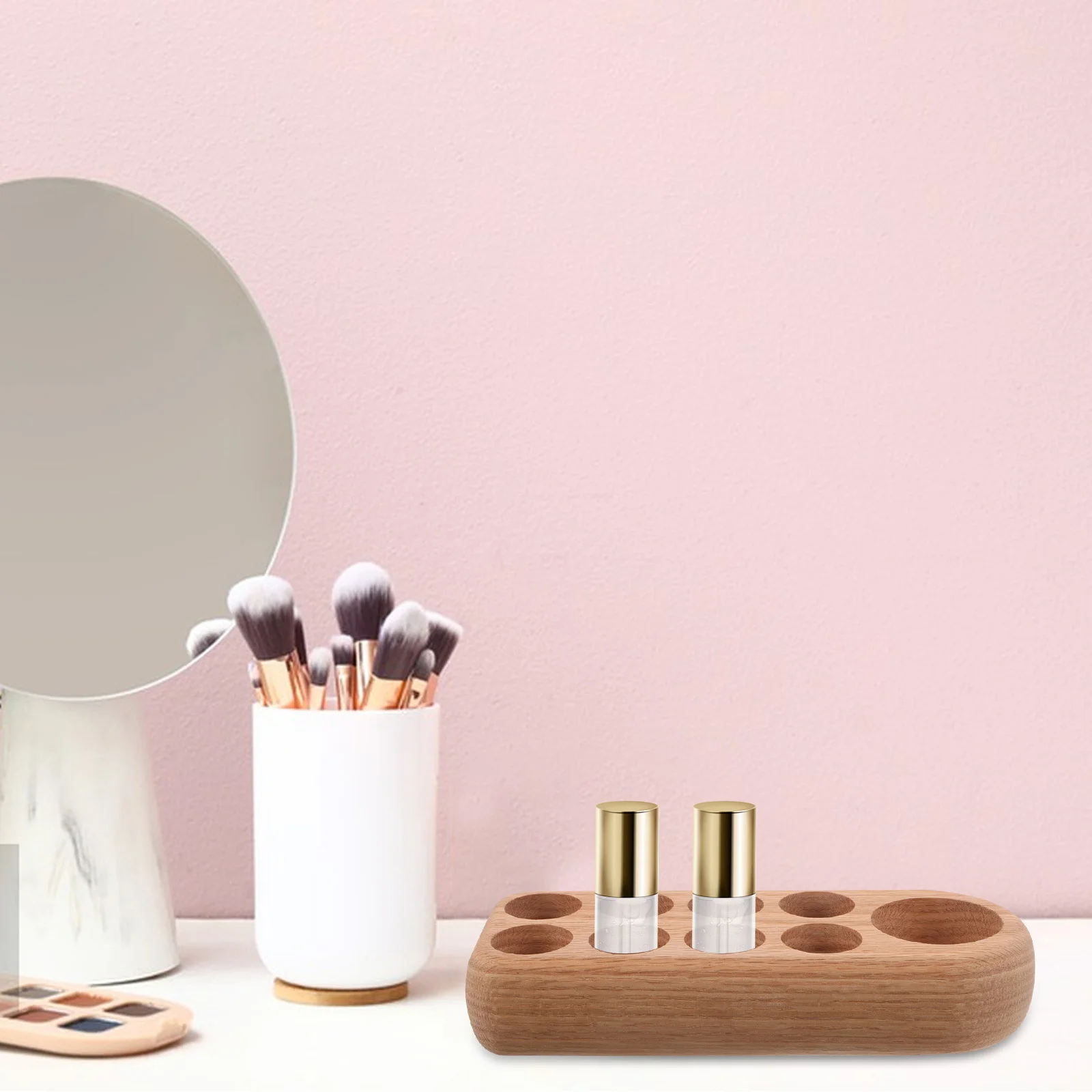 원목 에센셜 오일 병 진열대 9칸 수납 정리대 향수 네일 폴리쉬 가정 사무실용