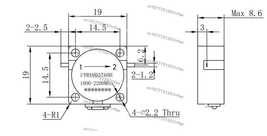 Built-in RF isolator 1.8ghz-2.2ghz high isolation and low loss