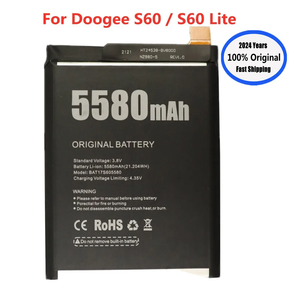 2024 Years Original Battery For Doogee S60 / S60 Lite Bateria BAT173605580 5580mAh Batteries In Stock + Tools + Tracking Number