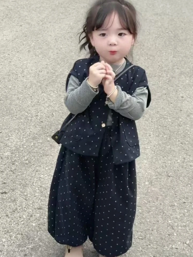 Girls 3 Piece Set Spring Autumn Vest Lantern Pants Toddler Fashion Outfit