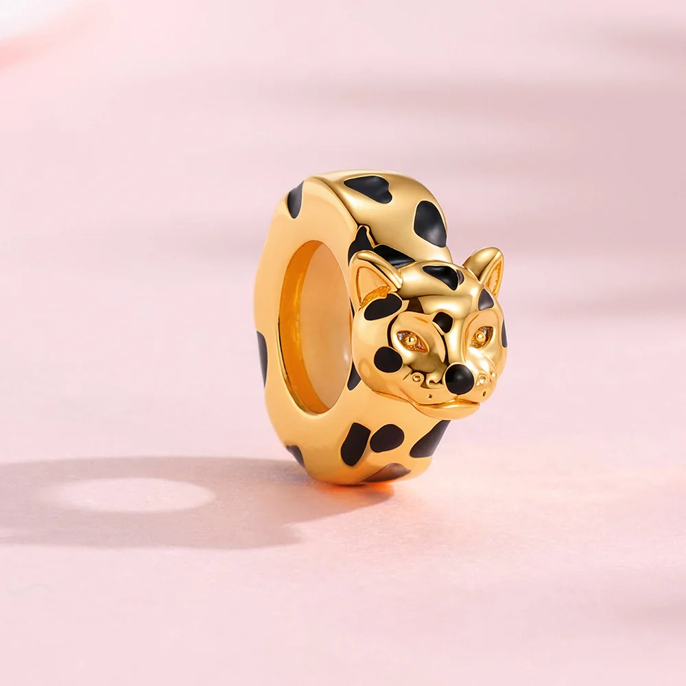 New 925 Sterling Silver Charms Leopard Fixed Clip Positioning Buckle Jewelry Making For Classic Bracelet Ladies Jewelry DIY Gift