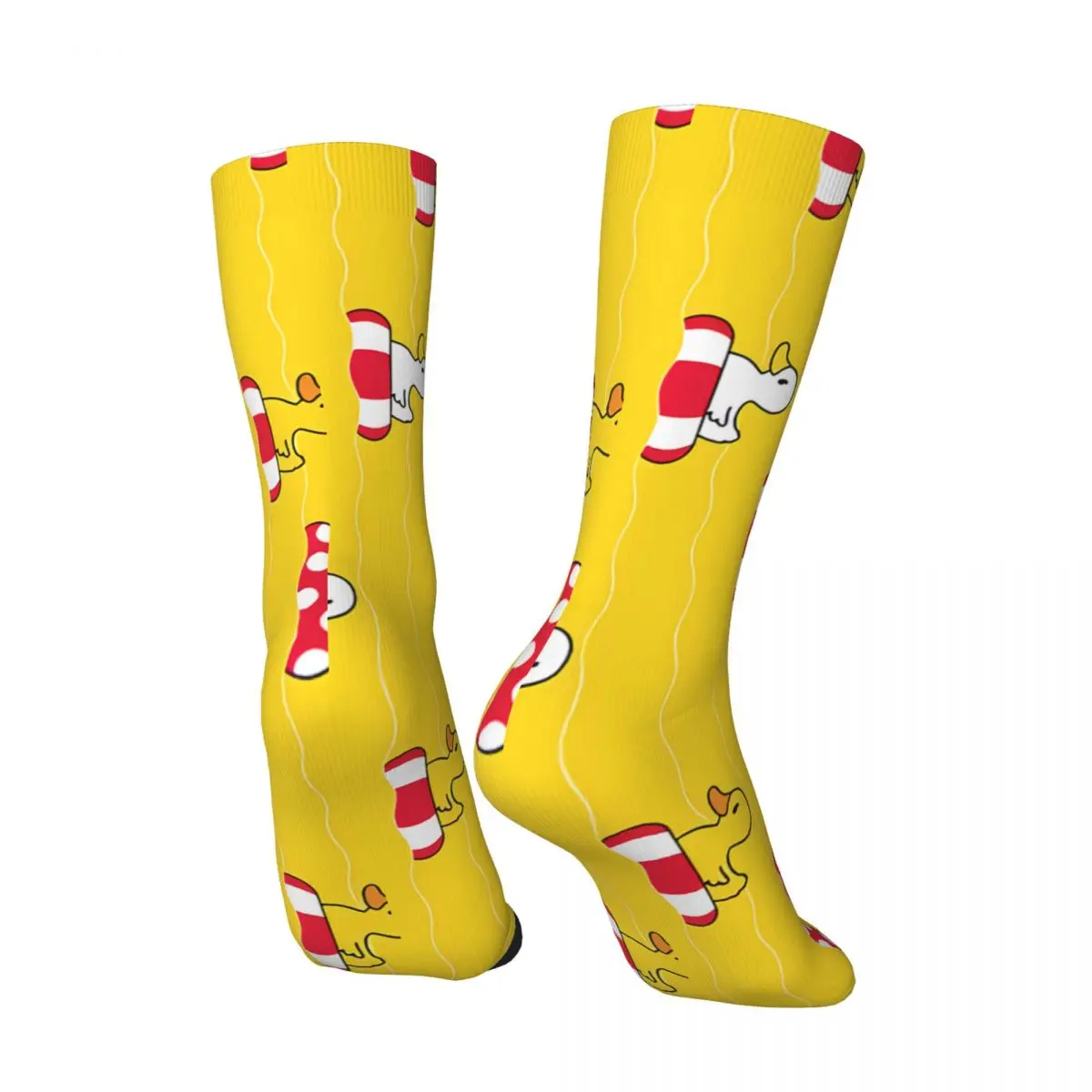 Happy Men's Socks Swimming Duck Vintage Harajuku Duck Pattern Street Style Casual Pattern Crew Crazy Sock Gift Printed