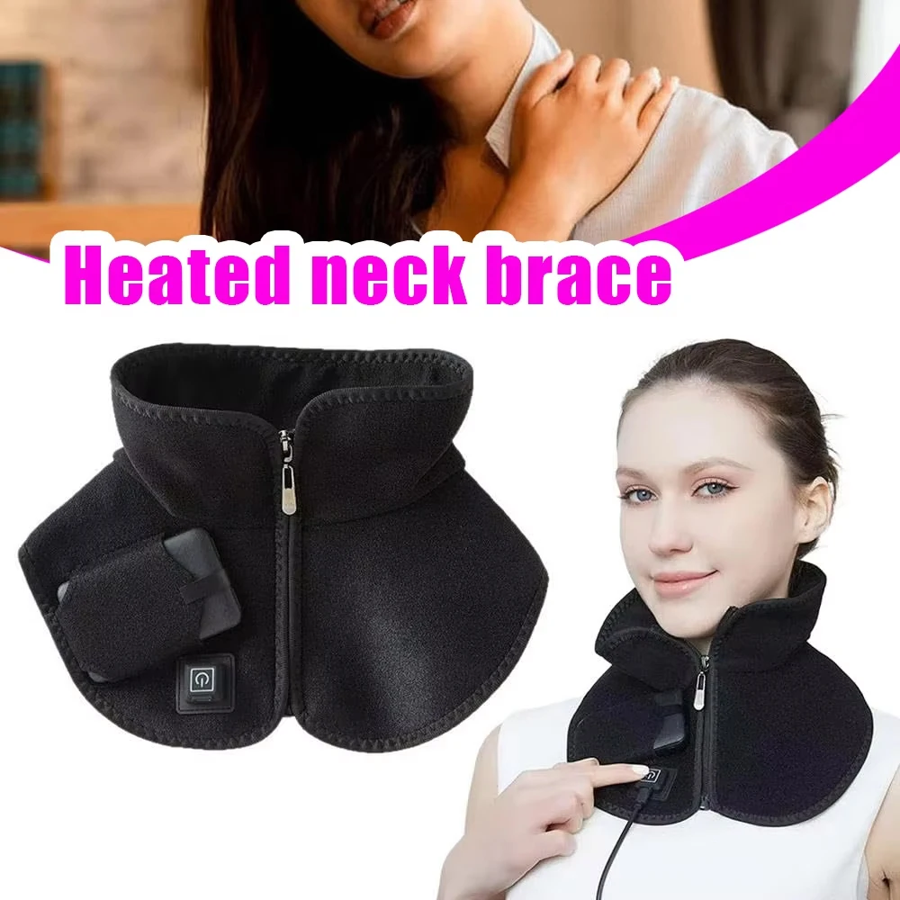 

Electric Heating Shoulder Neck Pad Cervical Three-Gear Thermal Protection Scarf 3-Level Temp Control Open Wearable Design 1 Pcs