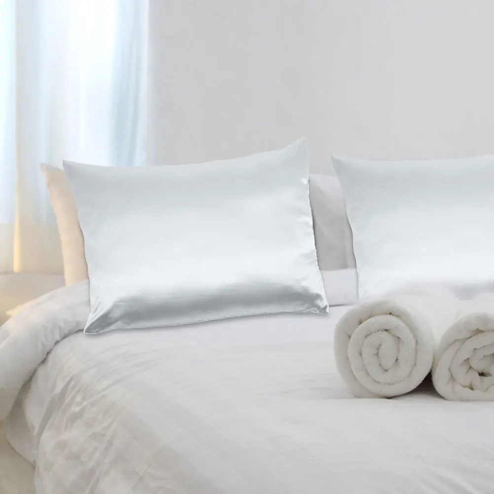 

1Pair Ice Silk Cooling Pillow Covers Polyester Soft Comfortable Pillowcase Replacement Bedroom Cushion Cover Home Bed Washable