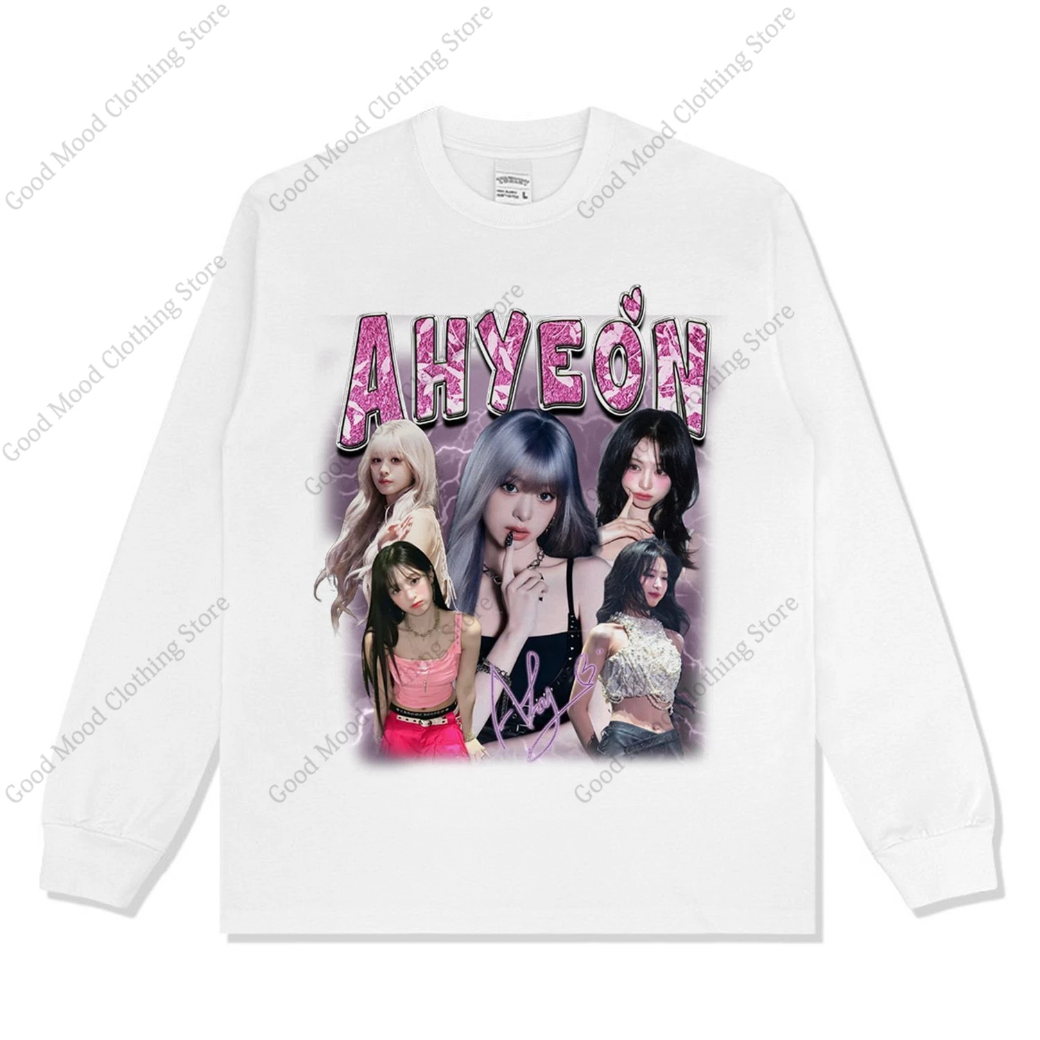 AHYEON Print Sweatshirt BABYMONSTER Kpop Fashion Trend Pullovers Hoodie Street Autumn Winter Warm High Quality Thick Sweatshirt