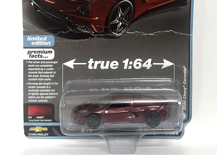 Auto World 1/64  AW 3-2020 Corvette Wine red Die-cast alloy car model toy collection Children gift