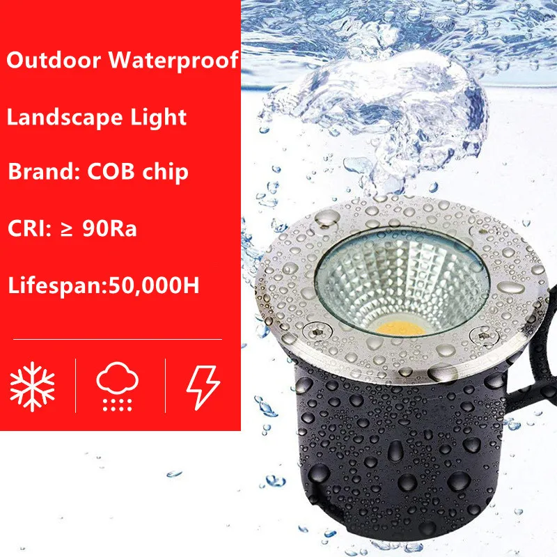 

IP67 Waterproof 10W COB LED Underground Light Outdoor Ground Garden Path Floor Buried Yard Spot Landscape AC85-265V/DC12V