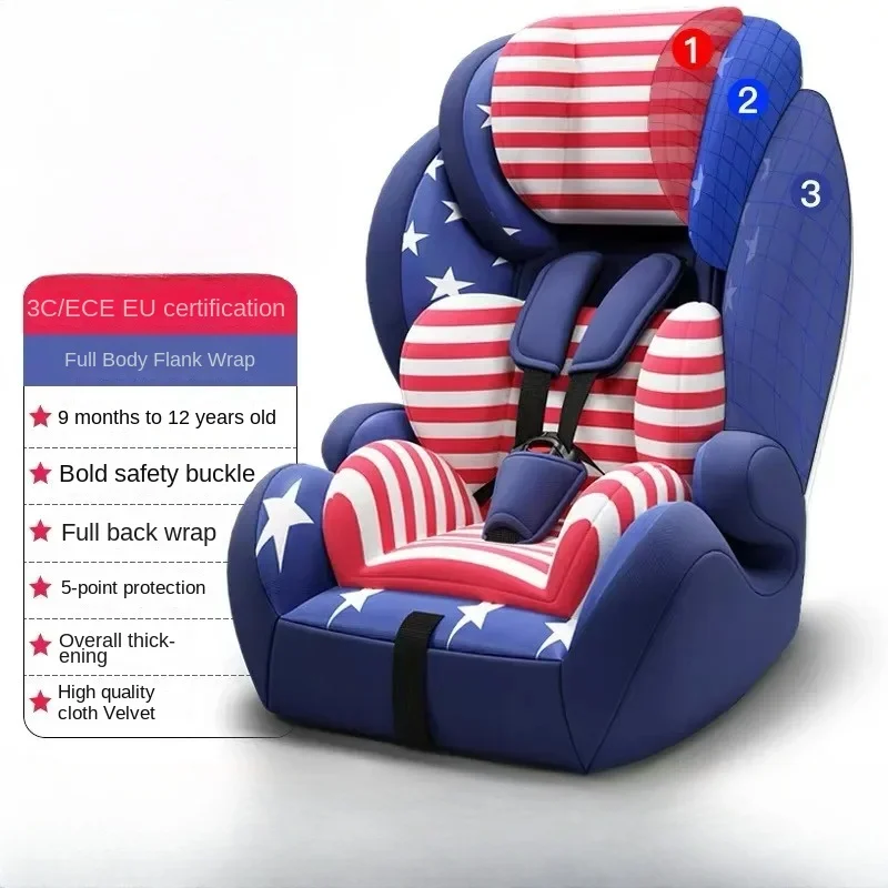 Asiento de coche para bebé convertible EG70, refuerzo de seguridad ajustable para niños, asiento portátil para bebé de 9 meses a 12 años, apto para viajes