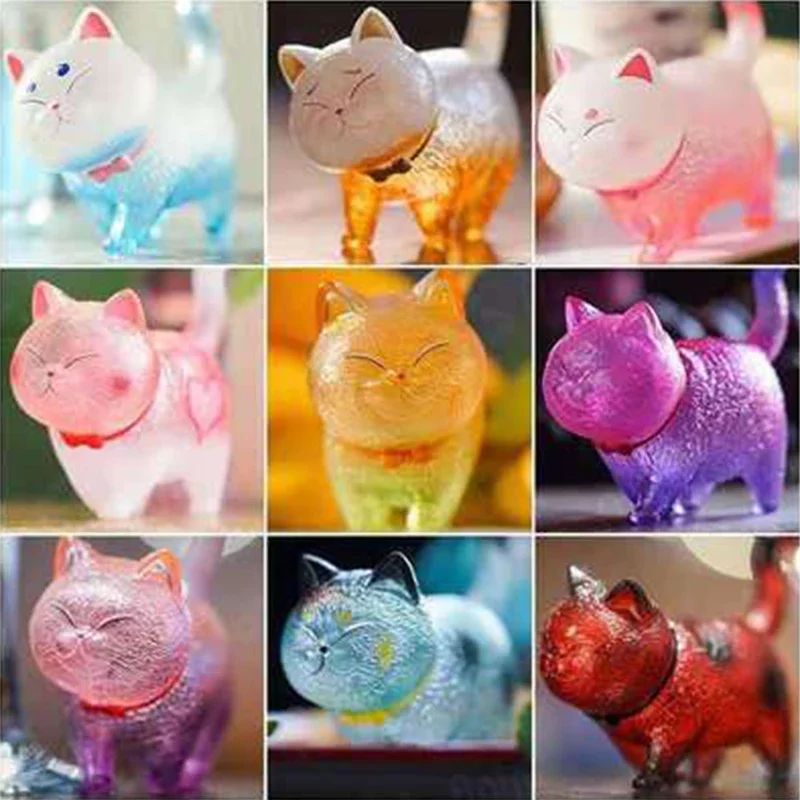 9pcs Cute Cats Ornament Pvc Kitten Figurine Animal Model Micro Landscape Home Decor Miniature Fairy Garden Decoration Gift