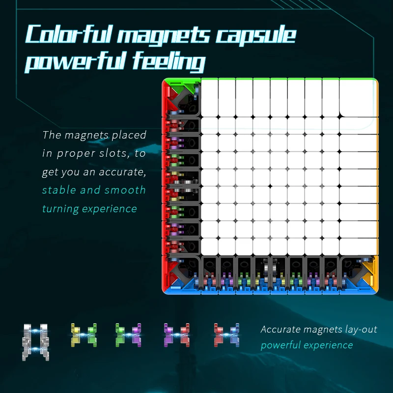 [Picube] DianSheng 10x10 M Milk Way Galaxy 10x10x10 Magnetische Stickerloze Cubo Magico Puzzel Snelheid Magische Kubus Professionele