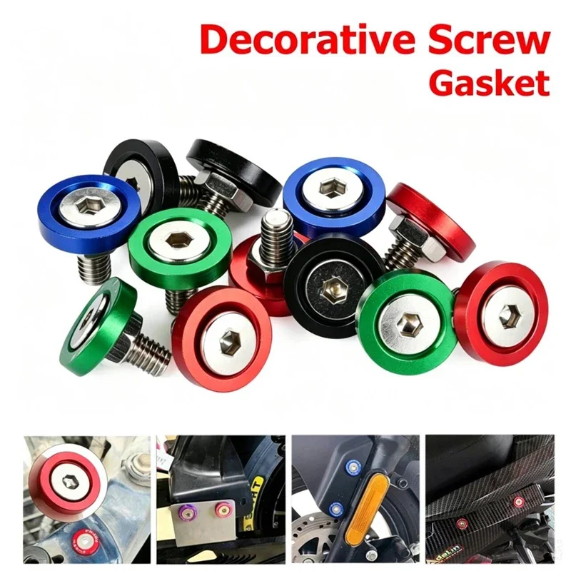 10/50pcs JDM Fender Washers M6 Bolt Set Car Modification Gasket Screw Fender Bumper Engine Aluminum Concave Screws Hex Fastener