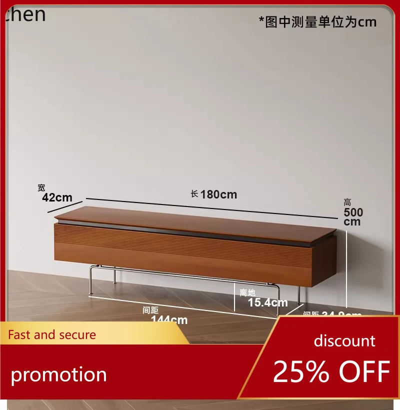 

ZML TV Cabinet Solid Wood TV Cabinet Home Retro Wall Cabinet Set