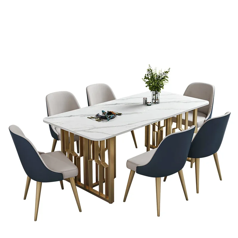 

Cover Waterproof Dining Table And Chairs Set Of 6 Legs Metal Restaurant Kitchen Table Home Furniture