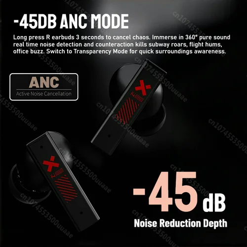 Imagen 2 del producto Zombiescat B10 -45dB ANC auriculares diseño de collar Bluetooth 5,4 auriculares Boost graves profundos con cancelación activa de ruido