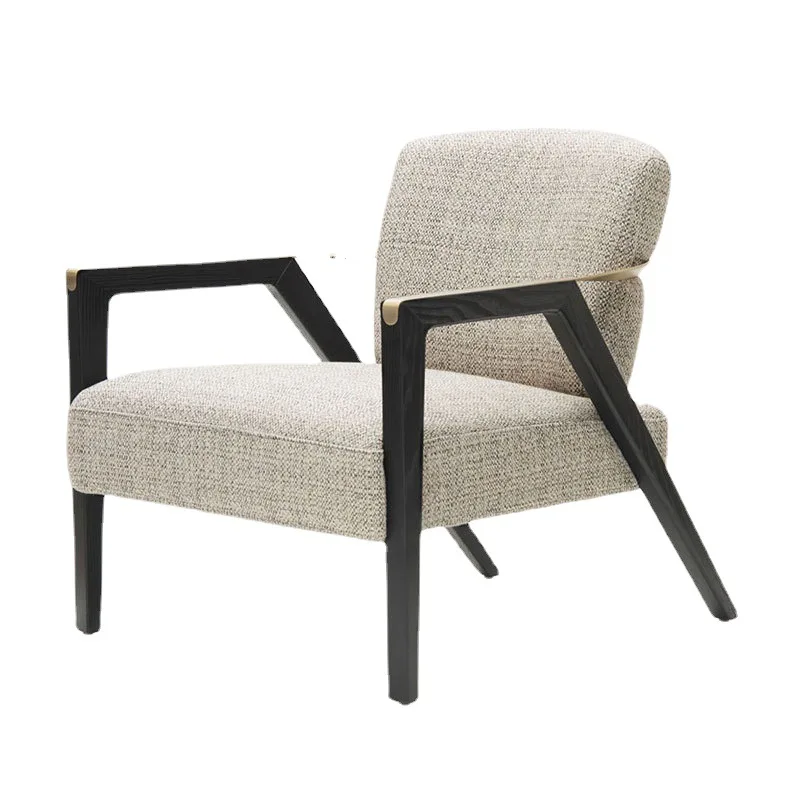 

Single sofa chair hotel model room living room new Chinese solid wood reception chair leisure chair
