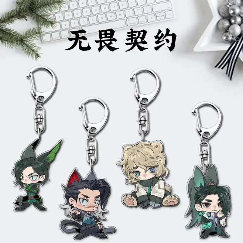 VALORANT Anime KeyChain ‌Deadlock Sage Men Key Chain for Women Cartoon Cosplay Creative Figure Acrylic Keyring Pendant Gifts
