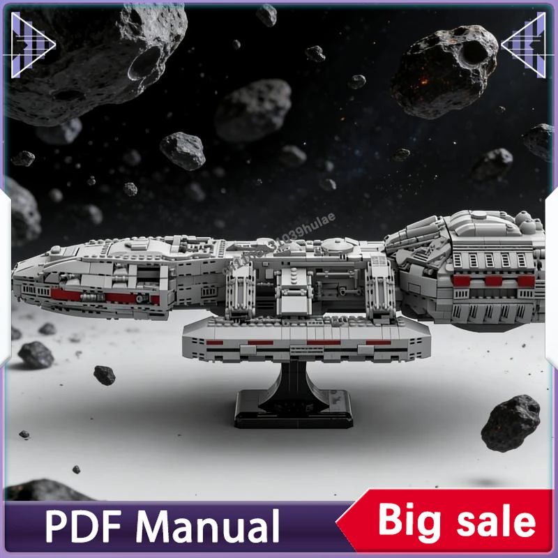 

2222 детали Конструктор Battlestar Galactica MOC: Межзвездный военный корабль, модель космического крейсера, сборные блоки, декоративная игрушка для демонстрации