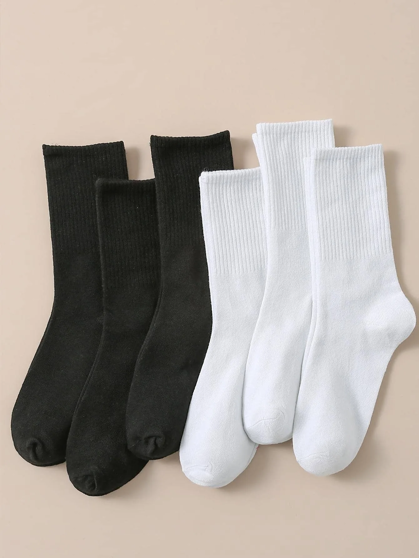 6pairs Solid Crew Socks